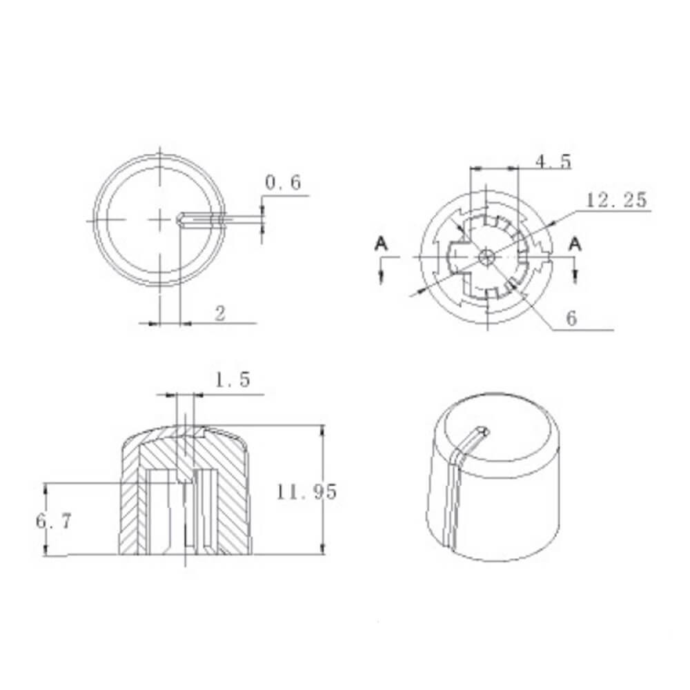 Plastic Two Color Knob X78